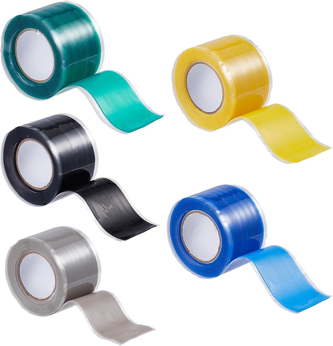 Dailygoods- Plakband 5 Stuks - Reparatietape - Siliconen Tape - Waterdicht - Antislip - Zelfklevend 1,5 m x 25 mm