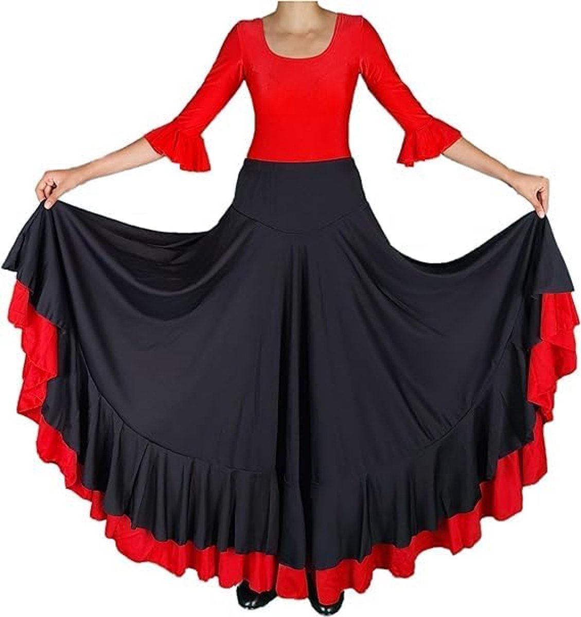 Flamenca de Danza Flamenca Gitana Andaluza/Rojo Adulto