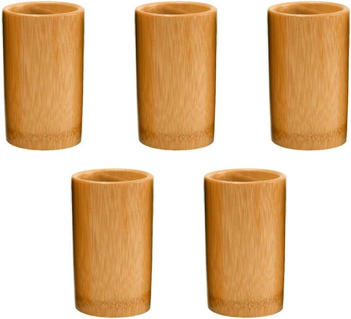 Dailygoods - 5-Delige Bamboe Cuppingset met Houten Zuignappen