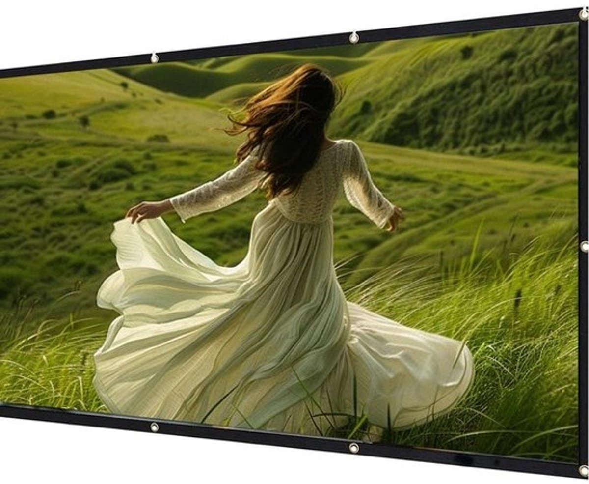 Projectiescherm Opvouwbaar - Draagbaar Scherm Film - Thuisbioscoop Creëren - Kreukvrij Polyester - 150 Inch 16:9 - Wit