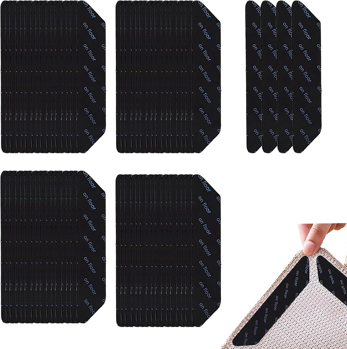 Dailygoods- Tapijtstickers 24 Stuks - Antislipmatstickers - Dubbelzijdige Antisliptape - Bescherming tegen Krassen - Perfecte Grip - Houten Kleur - An