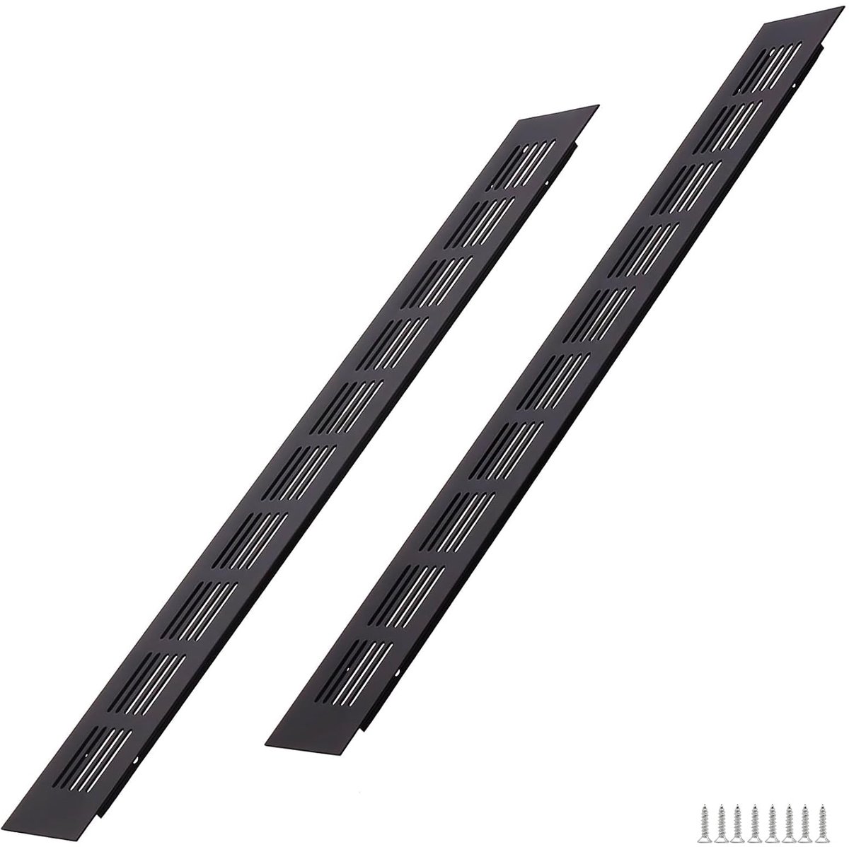Dailygoods- Ventilatierooster 400x50mm zwart - 2 stuks - Aluminium