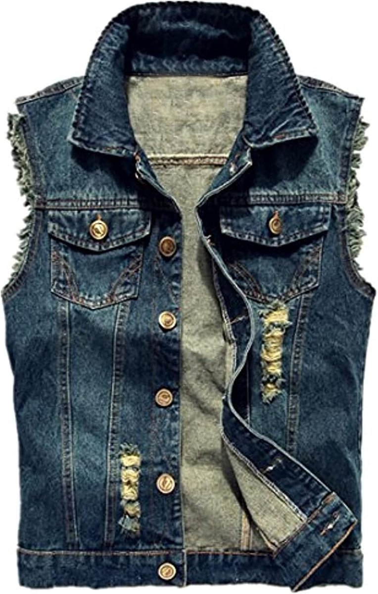 denim vest voor heren, klassieke mouwen, dunne jassen