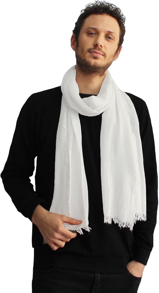 Herensjaal van bamboevezel, lente en zomer, Made in Italy, halsdoek, sjaal voor heren, licht en ademend
