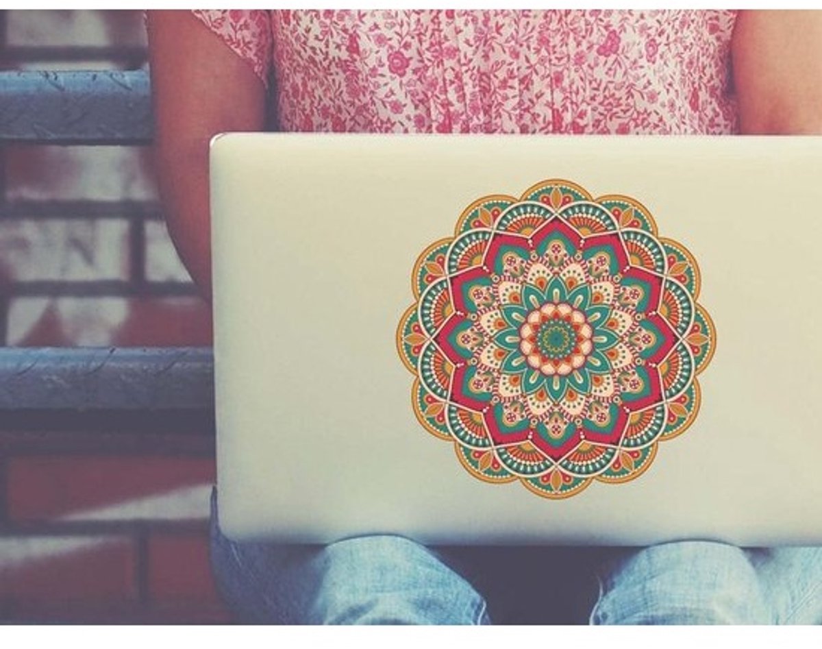 Vinylstickers Laptops - Laptop Decoratie - Notebook Personaliseren - Duurzaam Vinyl Materiaal - 16 x 16 cm - Multicolor