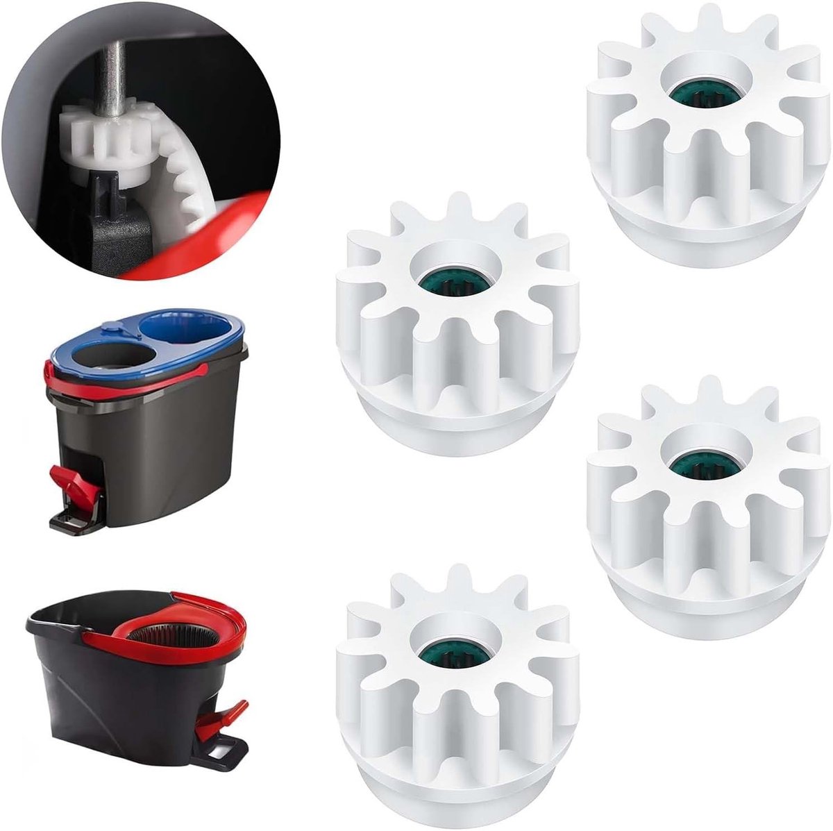 Complete Set van 4 Vervangingsonderdelen voor Spin Mop: Pedal, Broom Sprocket, Klauw en Lager voor Eenvoudige Reparatie en Onderhoud