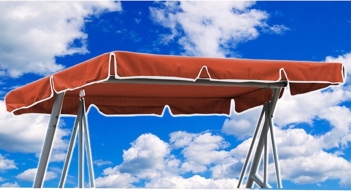 dak voor schommelbank, 210x145 cm, vervangend dak voor Hollywoodschommel, waterdicht, zonnedak voor Hollywoodschommel (oranje)