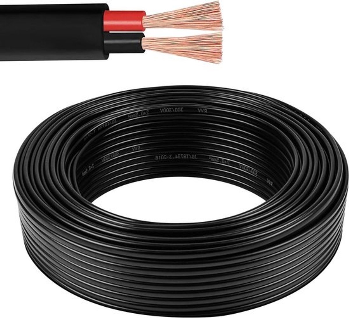 Elektrische Draad - Tweeaderige Kabel - Laagspanning Installatie - Duurzaam PVC Materiaal - 10 Meter - Rood Zwart