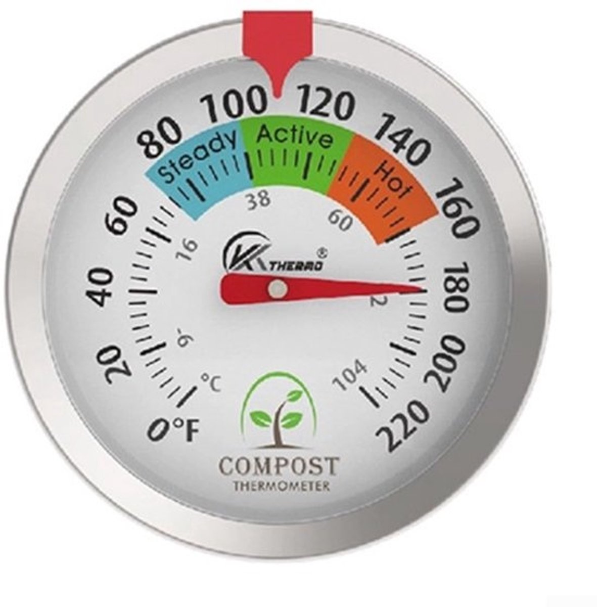 Compost thermometer - Bodem temperatuurmeter - Compost controleren - Roestvrij staal - 50 cm - Zilverkleurig