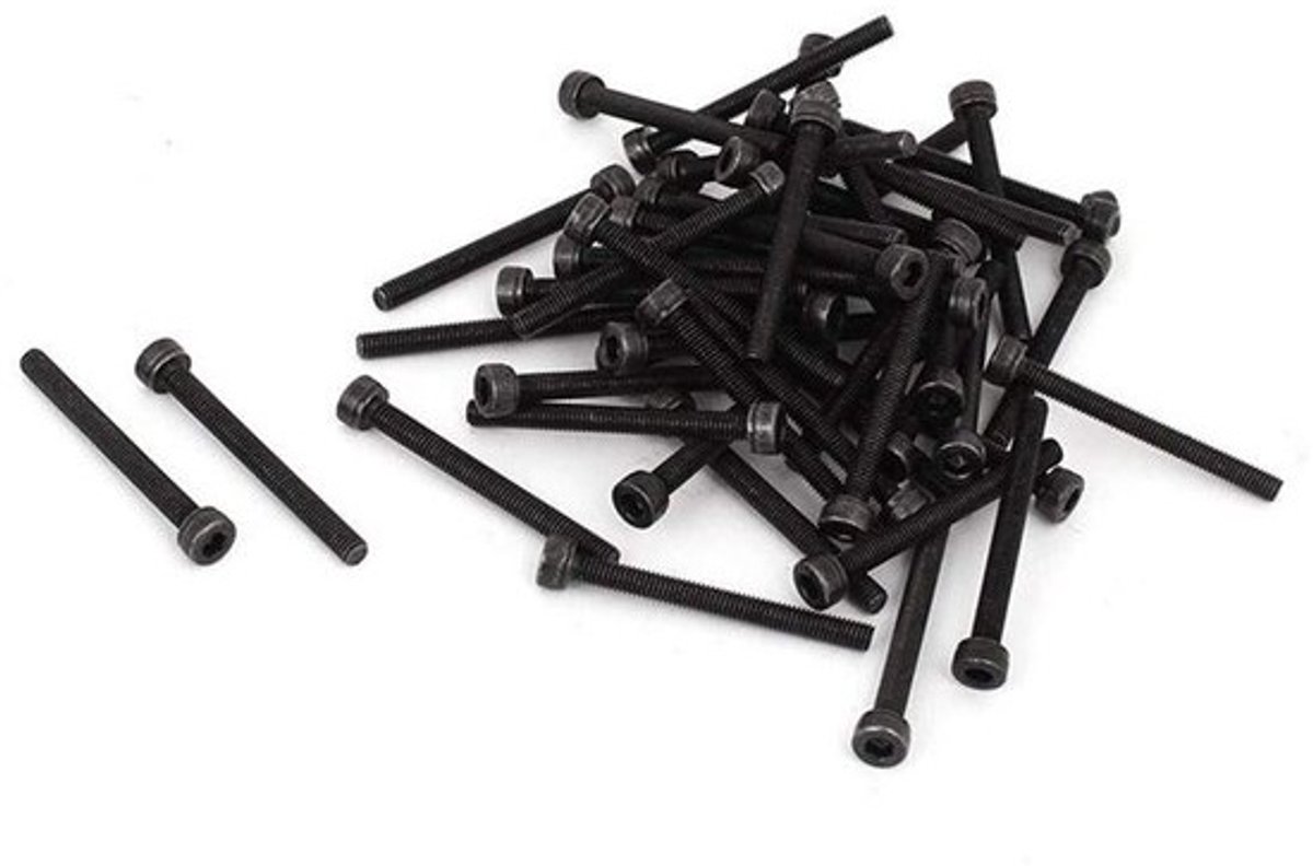 Pocketgatschroeven - Zeskantbouten - Meubelmontage - Roestvrij staal - M3 x 30 mm - Zwart