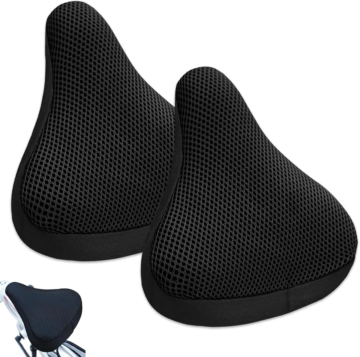 ademende gevoerde zadelhoes, 2 stuks, fietszadelhoes, fietszadelhoes, fietszadelhoes, fietszadelhoes, fietsaccessoires voor de meeste fietsen zoals racefietsen, mountainbike, zwart