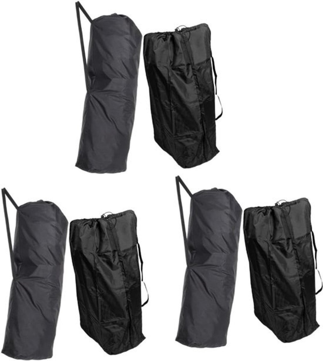 Kinderwagen Opbergtas - Reistas Set - Reizen Beschermen - Duurzaam Stoffen Materiaal - 6 Stuks - Zwart
