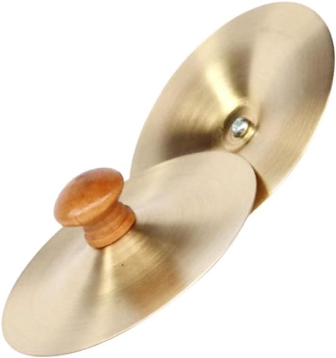 Kinderbekkens - Muziek Cimbaal - Muziek Maken - Houten Handvat - 9 cm - Goud