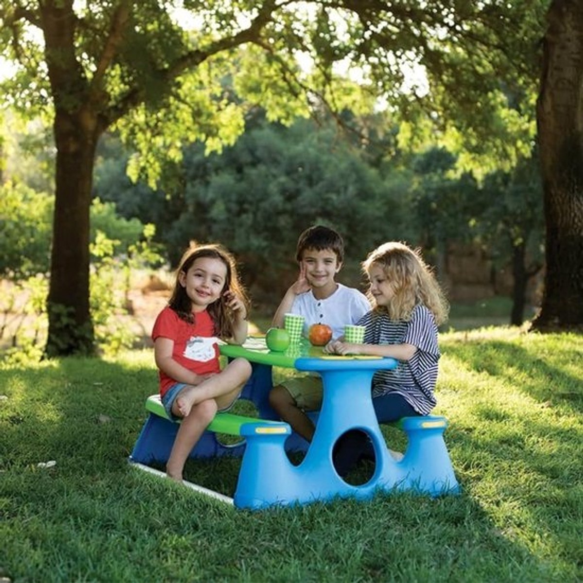 Kinder Picknicktafel - Buiten Tafel - Buiten Spelen - Geïntegreerd Ontwerp - 895 x 845 cm - Blauw Groen