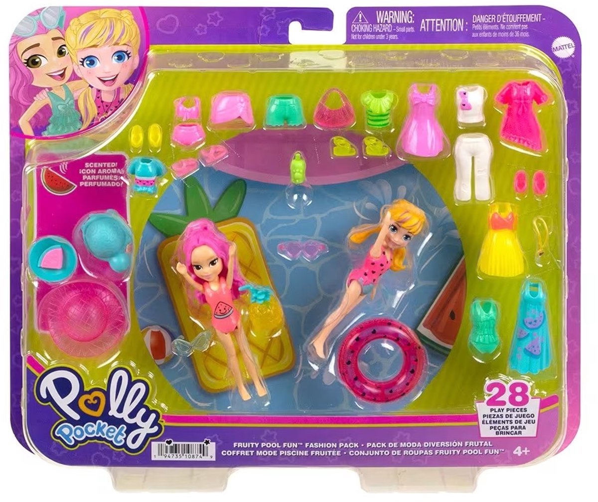 Mattel Polly - Pack Fruity Pool Fun playset 28 play pieces fashion