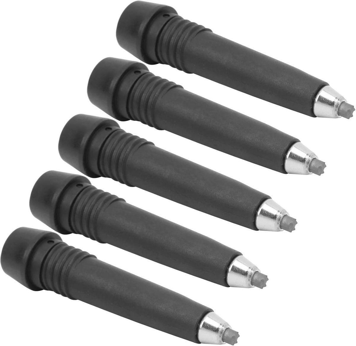 Dailygoods- Trekkingpole Tip - 5st Set - Rubber/Wolfraam-Mangaan Staal - Slijtvast - Flexibel Uiteinde - Verlengde Levensduur - Wandelsok
