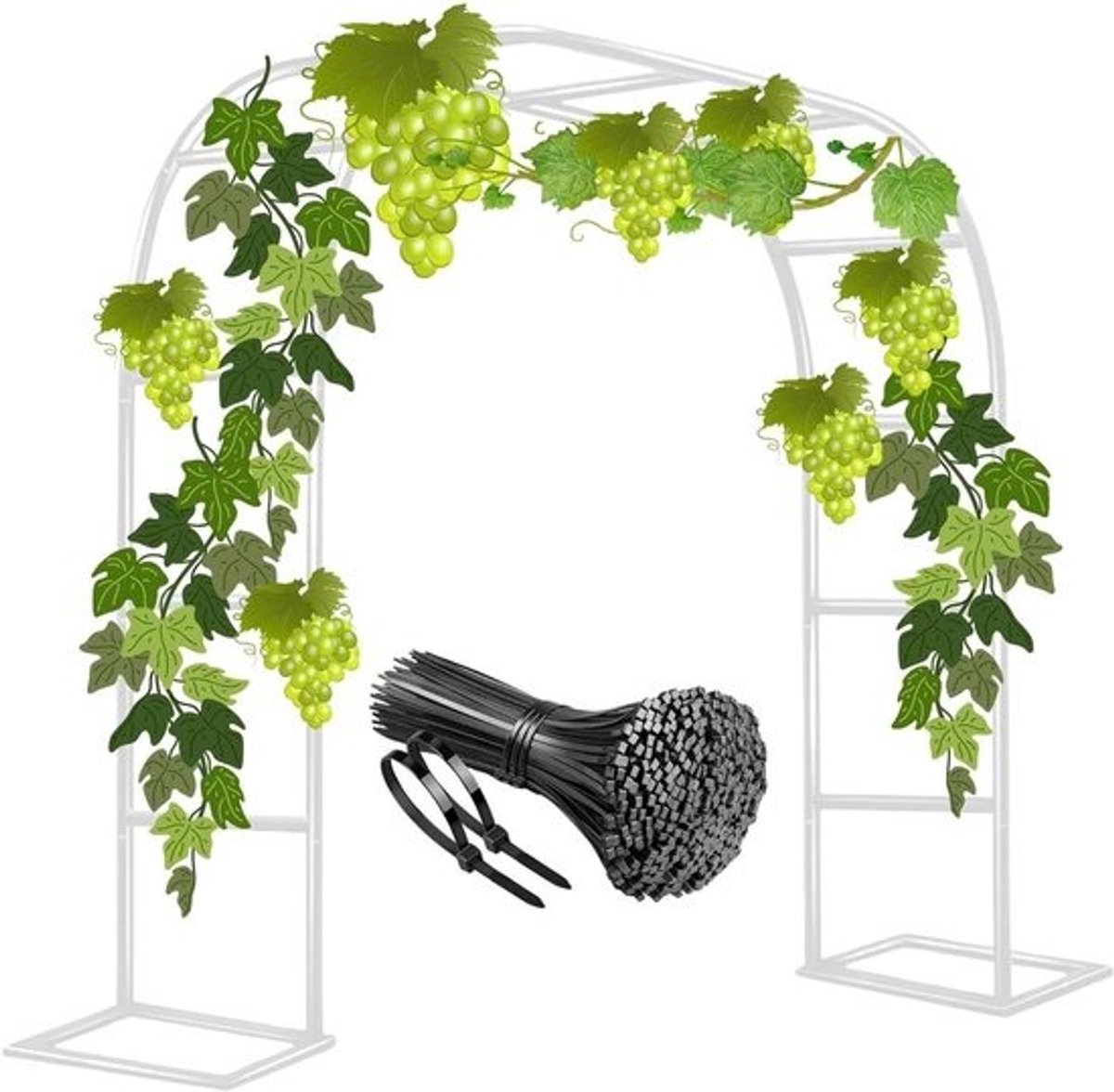 Metalen Tuinboog - Rozenboog Klimplanten - Tuin Decoratie - Stevige Constructie - 350 x 220 cm - Wit