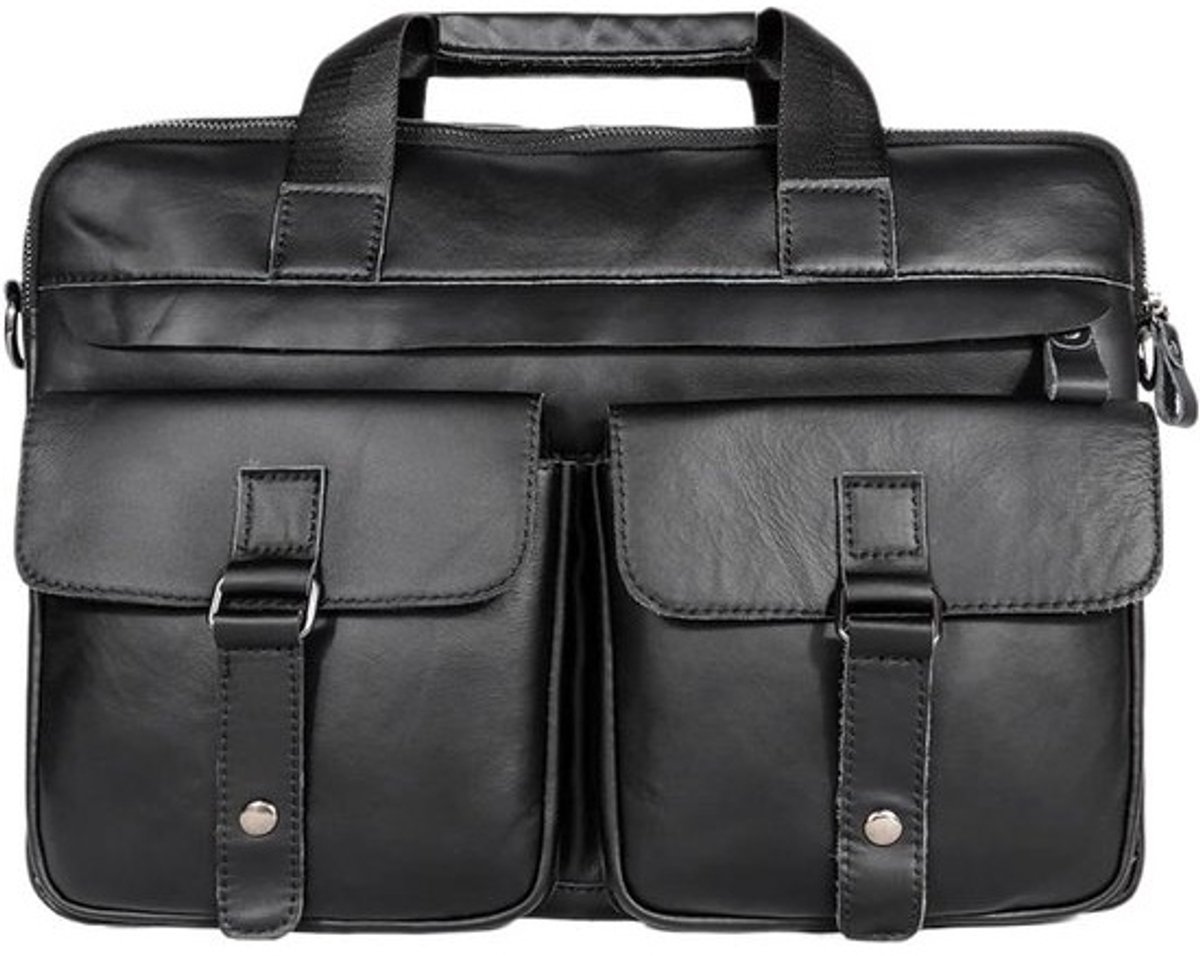 Laptoptas Heren - Aktetas Documententas - Zakelijk Vervoer - Robuuste Materialen - 15.6 Inch Laptop - Zwart