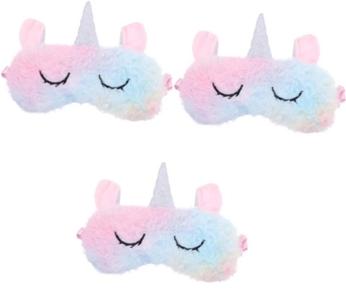 Unicorn Oogmasker - Slaapmasker Kinderen - Reis Comfort - Zacht Pluche Materiaal - 19 x 13 cm - Kleurrijk