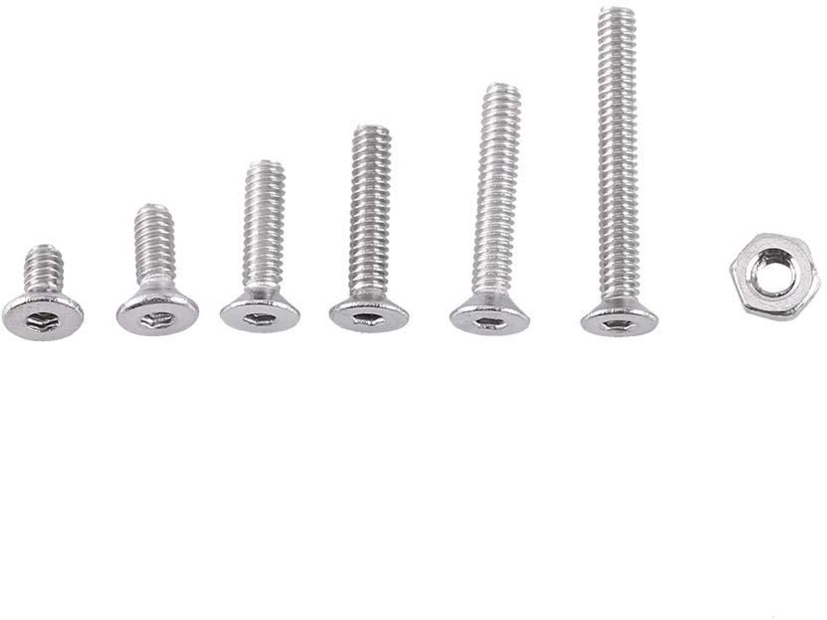 Dailygoods- Zeskantschroef 250 Stuks - Moeren/Bouten Combinatieset - Roestvrij Staal A2 - Geschikt voor Besloten Ruimtes - Diverse Maten - Bevestiging