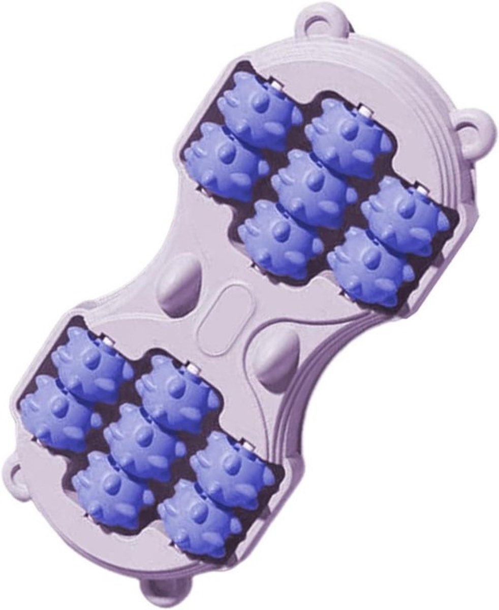 Voetmassage Roller - Voetroller Dubbel - Spierontspanning Bevorderen - Drukstimulatietechnologie - 30 x 14 cm - Grijs