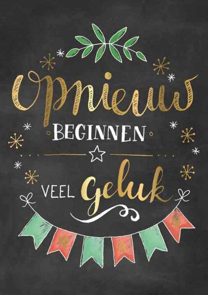 Luxe Wenskaart Geluk - Wenskaarten - Gelukskaart - Opnieuw Beginnen Veel Geluk - Serie Sketch'd - Artige - Kaart - 1 Stuks - In Folie - Gratis Verzonden - Hoge Afnamekortingen - 12x17cm