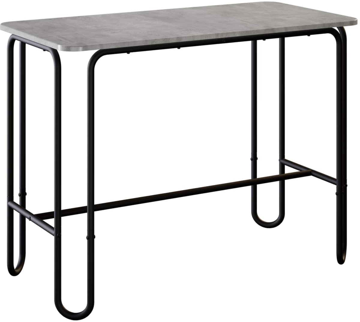 vidaXL Eettafel - 100 - x - 50 - x - 75 - cm - Bewerkt - hout - Betongrijs - Rechthoekig
