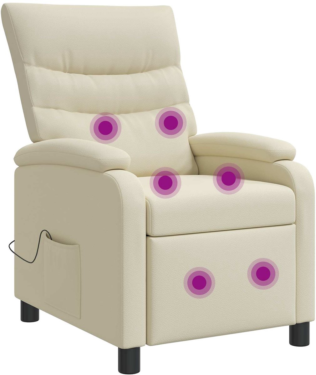 vidaXL Massage - Relaxstoel - Crèmekleurig - Kunstleer