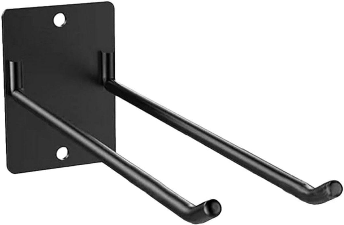Gereedschapshouder Wand - Garagehaak Opberger - Gereedschap Organiseren - Antislip Rubber Oppervlak - 25 x 10 x 7 cm - Zwart