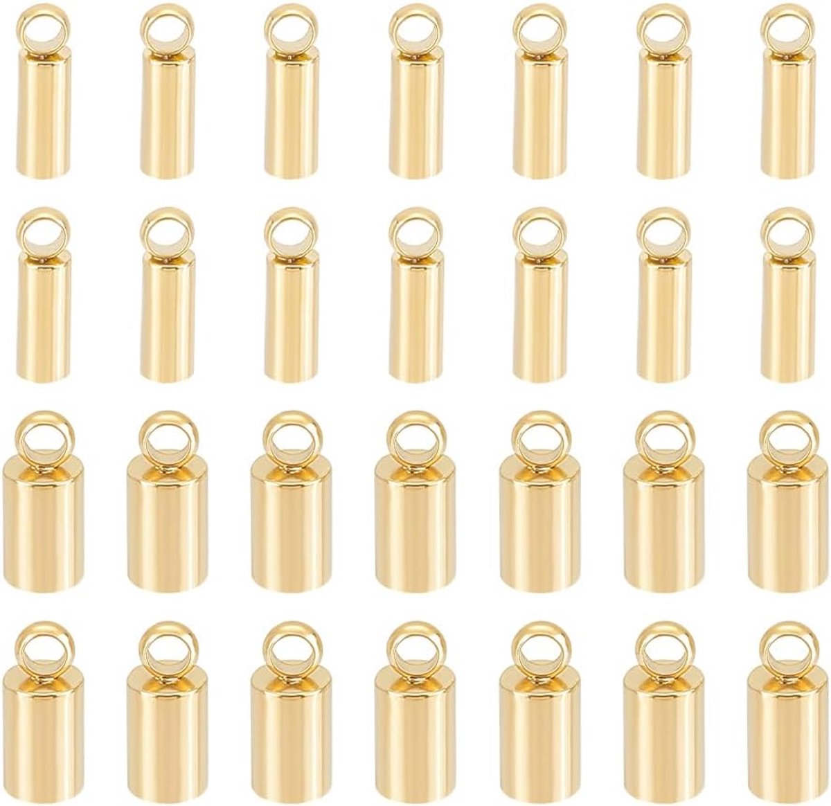 60 stuks 2 maten 2mm/3mm gouden koorduiteinden roestvrijstalen eindkappen leerkoorduiteinden terminators eindtip kralenkappen voor leerkoord armbanden sieraden maken