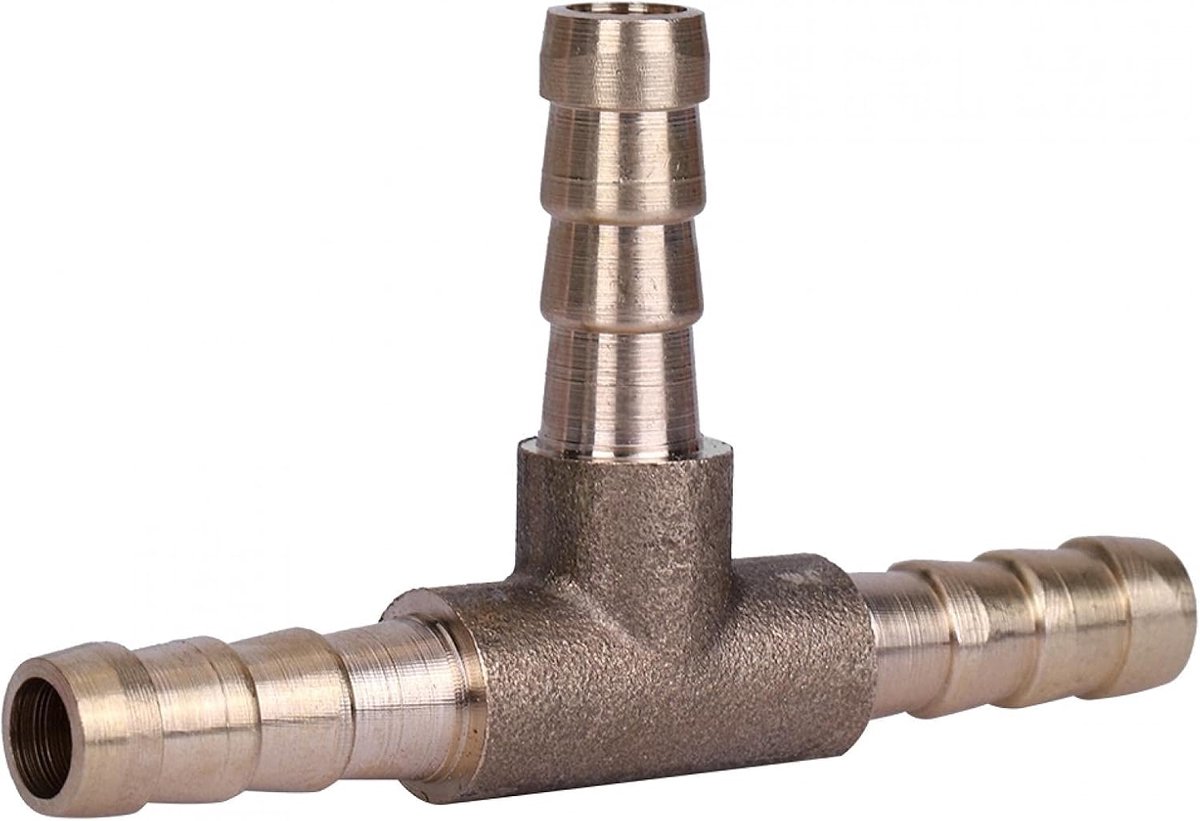Dailygoods- T-stuk 3-weg slangaansluiting - Messing Brandstofslangconnector - Voor Perslucht/Olie/Gasleiding - Eenvoudige Installatie - Breed Gebruik