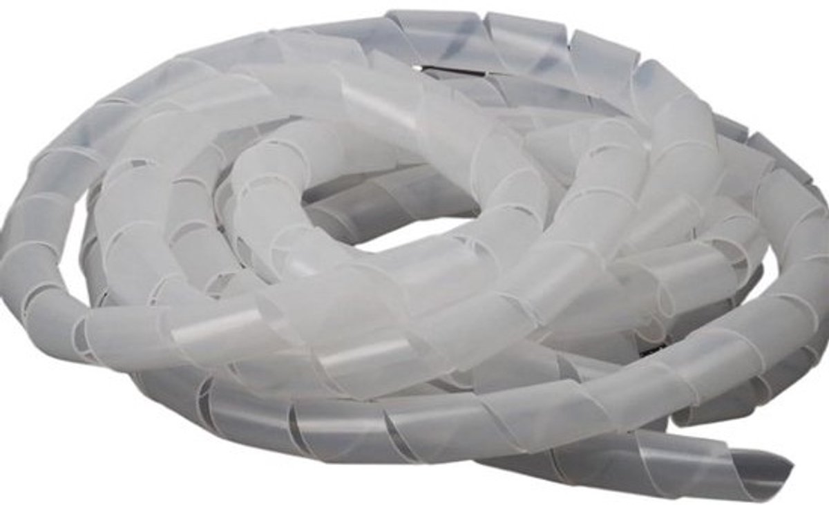 Spiraalkabelwikkelhoes - Kabel Organizer - Draden Organiseren - Zelfklevend - 5 meter - Helder Zwart