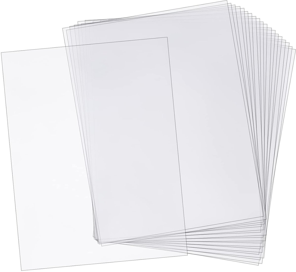 Dailygoods- Plastic Bordblad 20 Stuks - Doorzichtig Polystyreen - Flexibel Plastic Vel - 20 x 28 cm - Beschermend Papier - Voor Doe-Het-Zelf Projecten