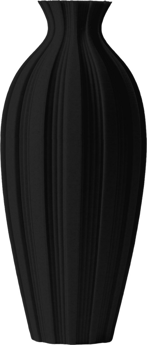 Layvo Soren Vaas - Zwart - 20 cm - droogbloemen vaas - japandi - gerecycled plastic