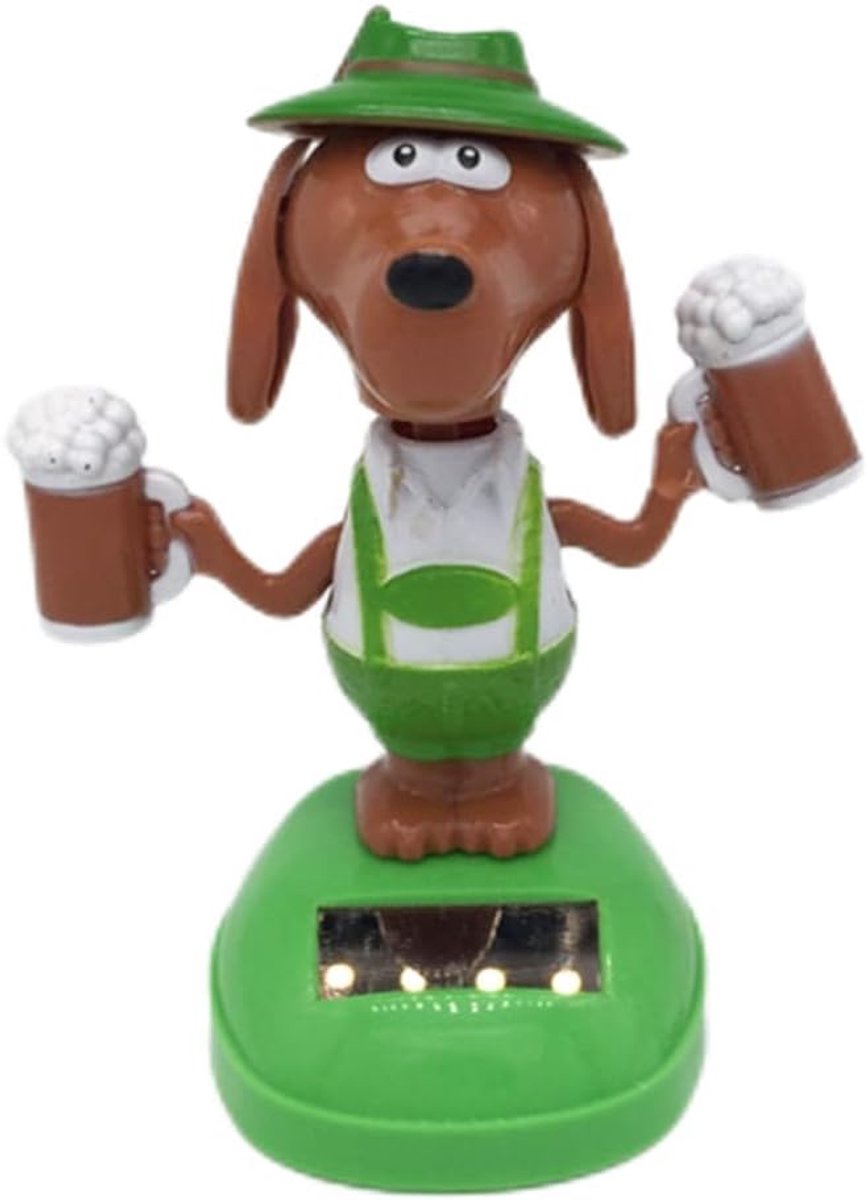Dailygoods - Solar Dansende Hond Ornament voor Auto Dashboard - Duurzaam en Leuk Decor