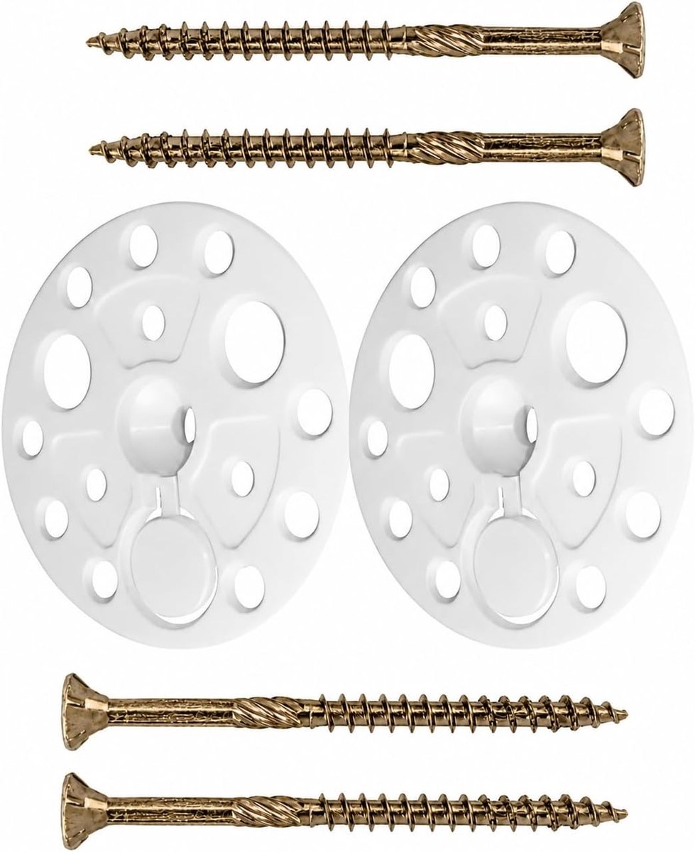 Sluitringen 60 mm voor bevestiging en ondersteuning van alle soorten zachte tot middelgrote isolatieplaten en platen, lastverdeling (isolatieplaat met schroeven 6 x 100)