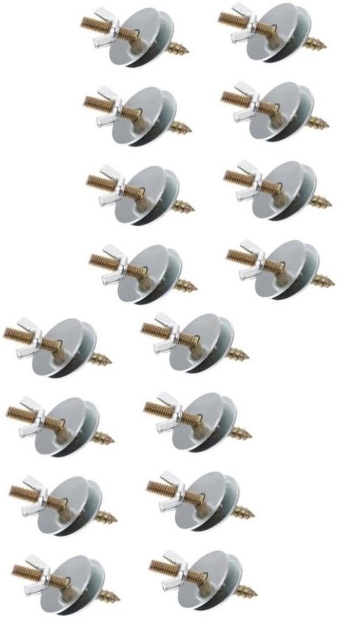 Schroefmoeren Set - Kooi Onderdelen - Kooi Bevestigen - Metaal Materiaal - 3x3x5 cm - Zilver