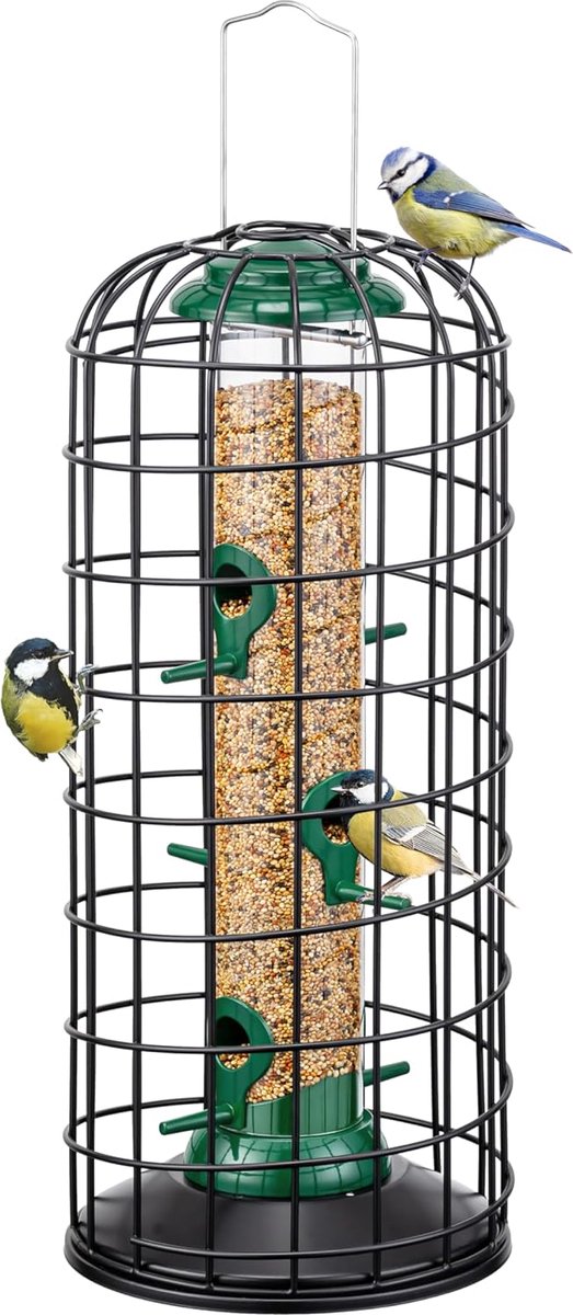 Dailygoods- Vogelvoeder Eekhoornbestendig - Vogelvoeder voor Vette Bal - Heavy Duty Metalen - Anti-UV Afwerking - 20 cm Hoog - Voor Wilde Vogels - Voe