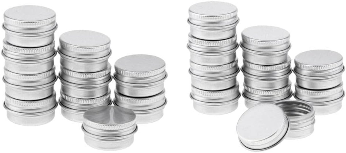 Dailygoods- Aluminium Pot - 10 Stuks - Lege Cosmetische Pot - Schroefdeksel - Lichtgewicht - Duurzaam - Corrosiebestendig