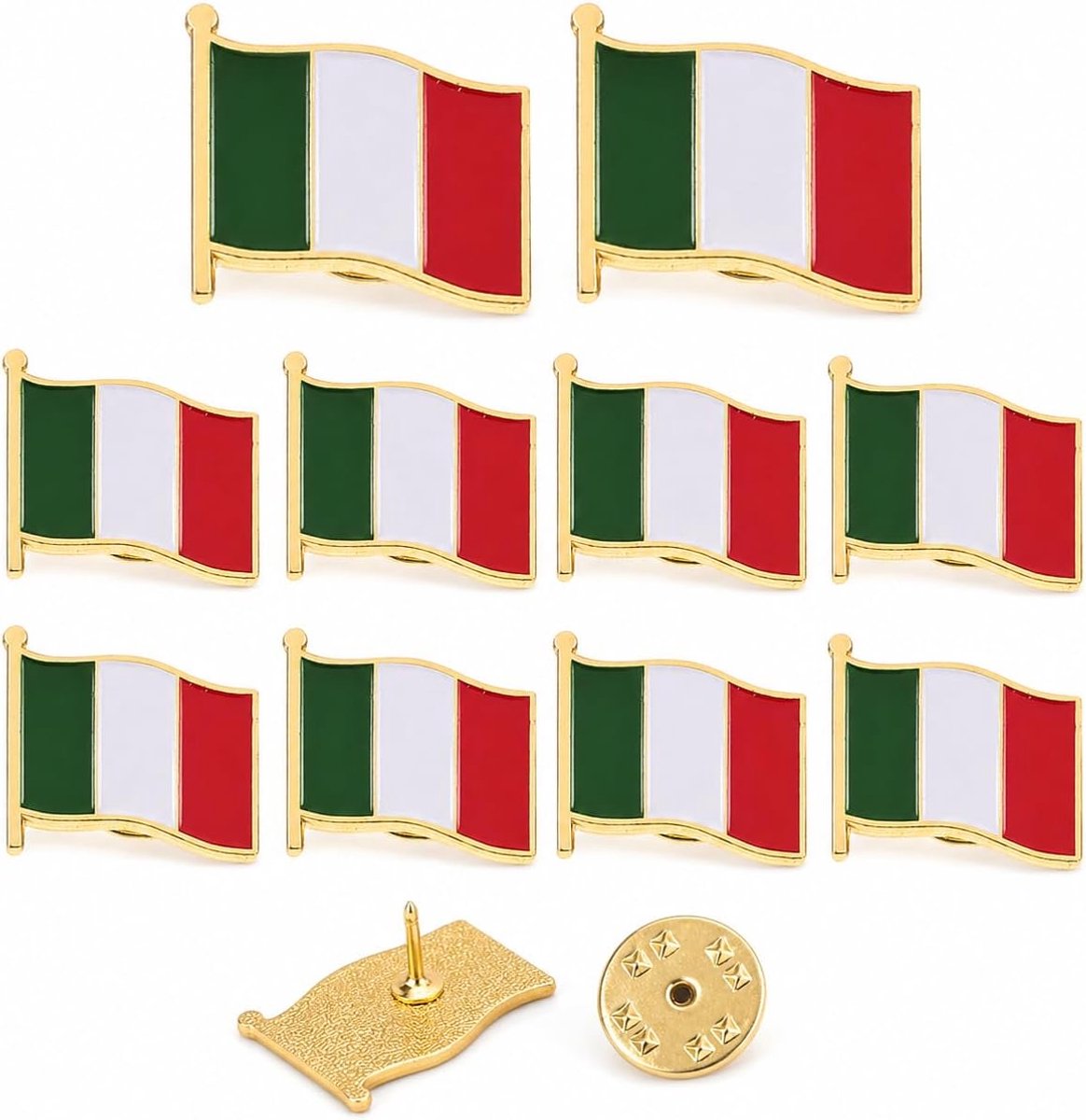 Revers Pin Italiaanse vlag 10 stuks Kleur IJzer voor Feest en Evenement