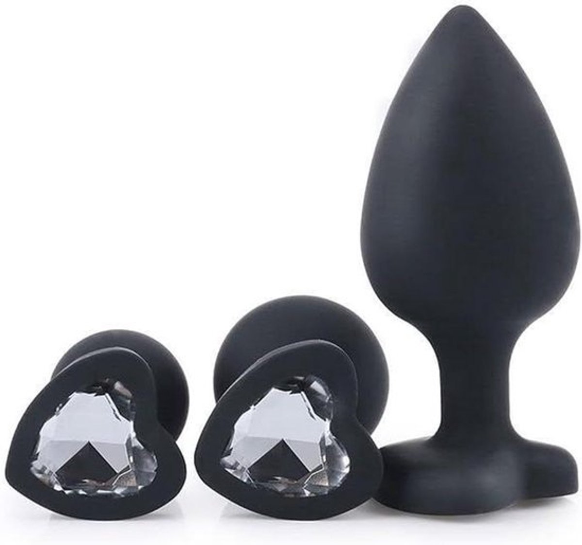 Hartvormige Heup Trainer - Glute Trainer - Thuis Trainen - Zachte Siliconen - 3 Stuks - Wit en Zwart