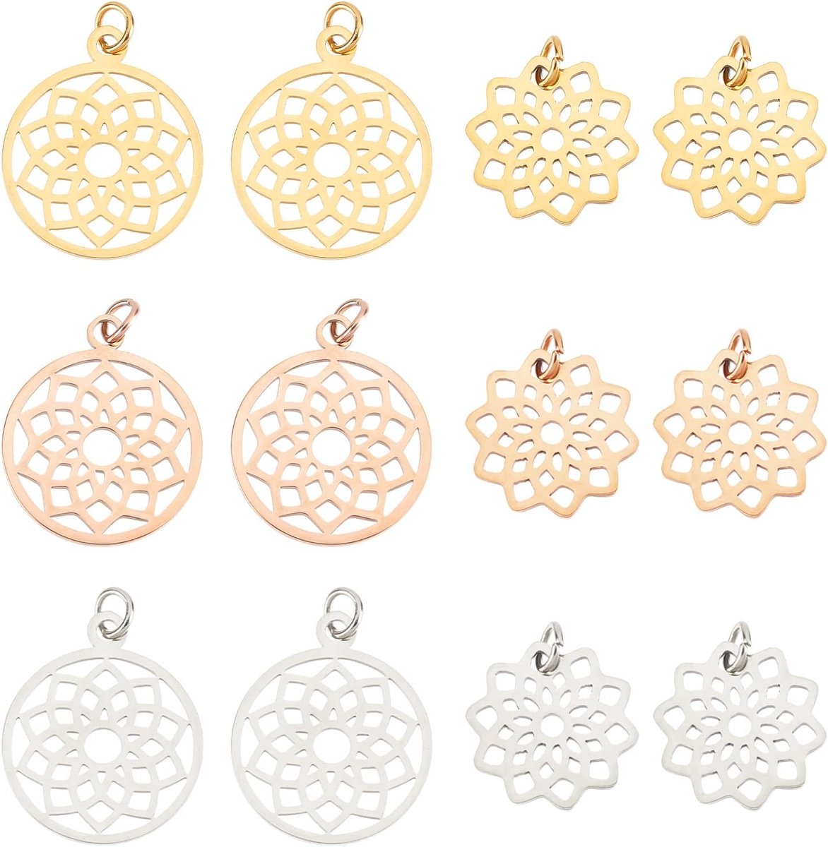 Dailygoods - Roestvrij Stalen Chakra Hanger Bloem des Levens