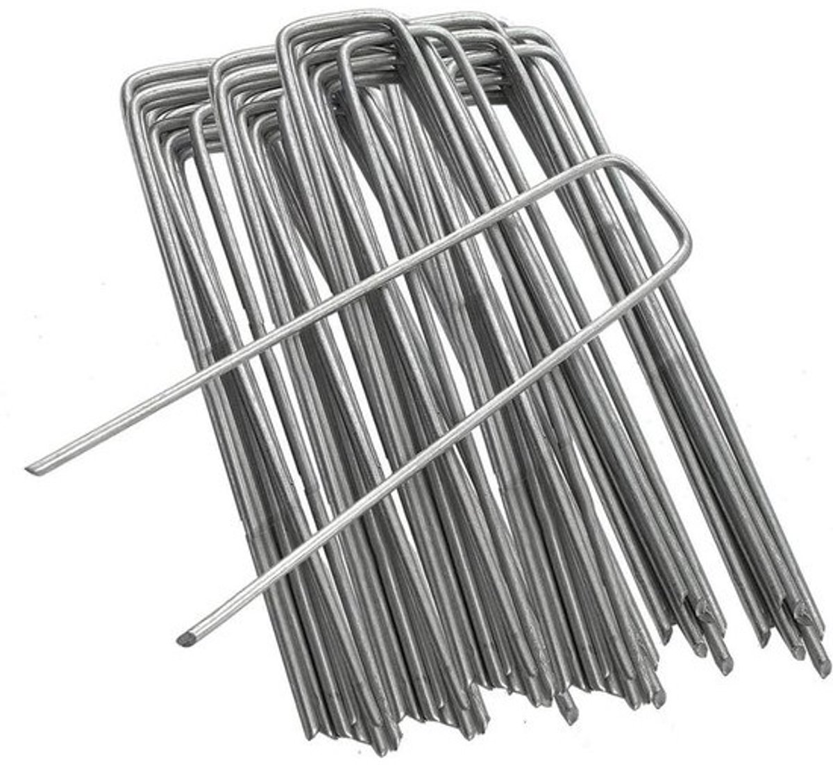 Bevestigingspinnen Tuin - Grondpennen Bodemklemmen - Vastzetten Landschap - Extra Dik Staal - 30 stuks - Zilver