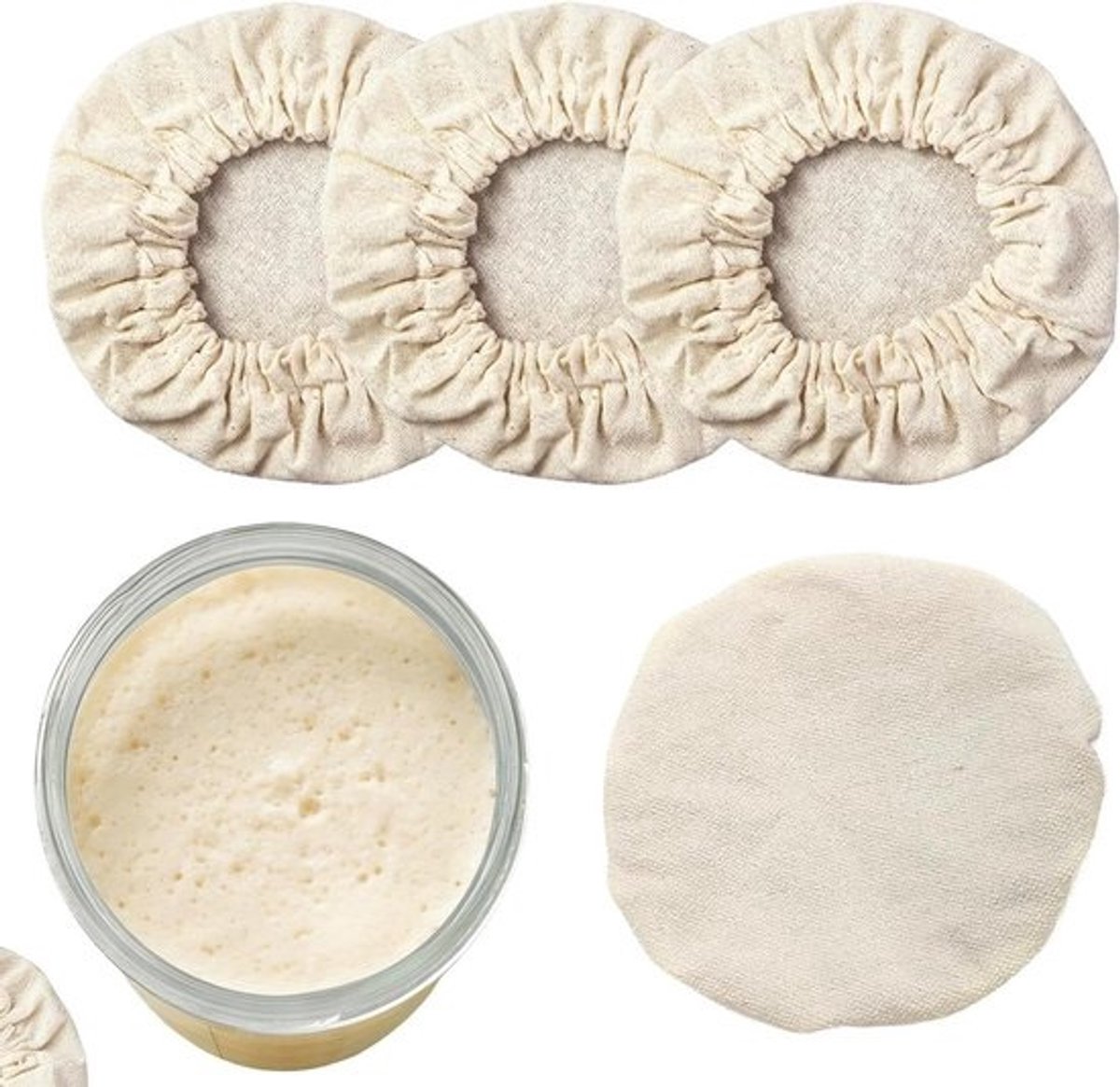 Deegstarter Deksel - Broodrijsdeksel Fermentatiepot - Brood Bakken - Ruimtebesparend Ontwerp - 10 cm Diameter - Niet gespecificeerd