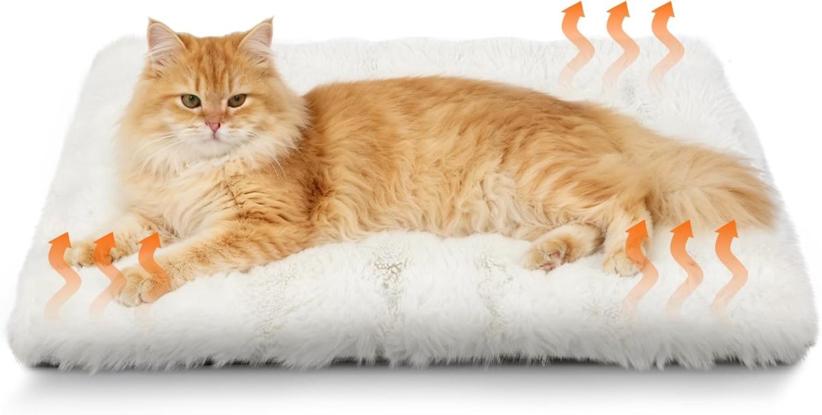 Zelfverwarmende kattendeken wit