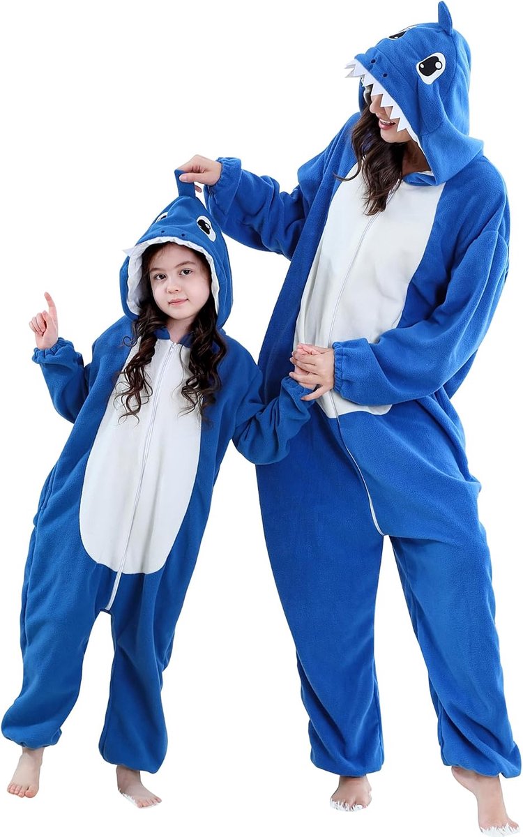Dier Ouder-Child Capuchon Cosplay Pyjama Heellichaams Overall Halloween Gaming Nachtpyjama Gezinskostuum
