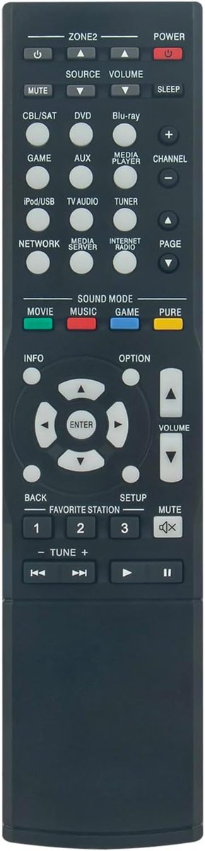 RC-1182 Vervangende afstandsbediening Compatibel met Denon 5.1A/V Ontvanger HDMI Internet Radio Accessoires AVR-X1000 30701013900AD AVR-X1000CI