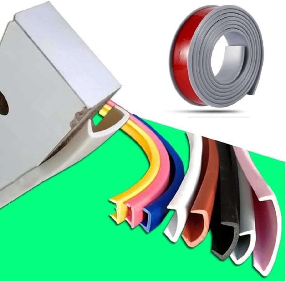 Meubelband U-vormig - Randbescherming strip - Meubels Beschermen - Zelfklevend TPE materiaal - 5 meter lengte - Grijs