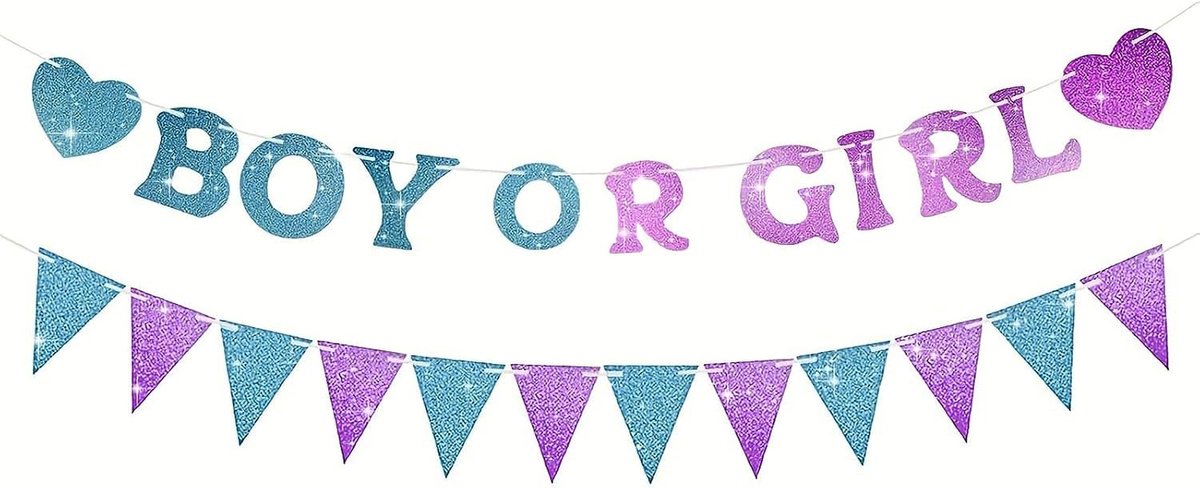 4 stuks jongens of meisjes, geslacht met banner, decoratie voor geslachtsonthulling, achtergrond voor babyshower
