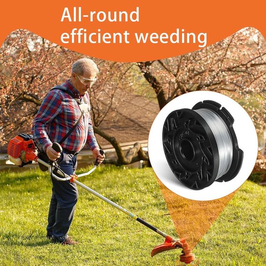 Trimmerspoel met lijn, 2 stuks elektrische trimmers, compatibel met Black Decker, vervang AF-100 ST5530-GB GLC3630L20-GB STC1820PC-GB BESTA530-GB BESTA525-GB (met 1 dop, 1 veer) — afbeelding 5